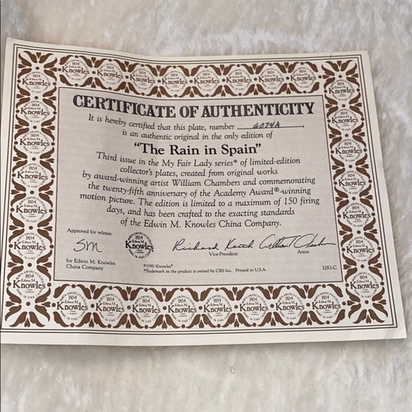 Knowles My Fair  Lady Authentic collectors plate - Picture 8 of 11